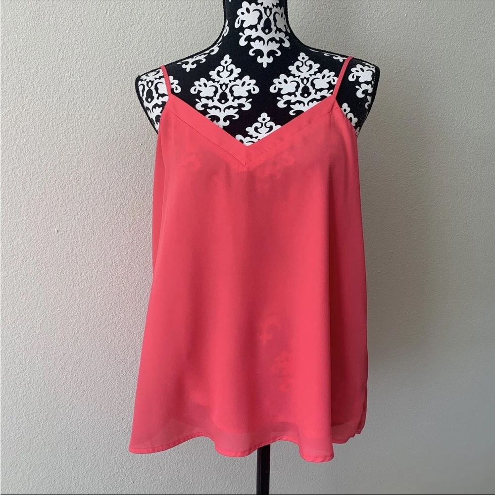 FINN & GRACE Women's M Pink Lightweight Tank Stretch Back Dressy Lined Top